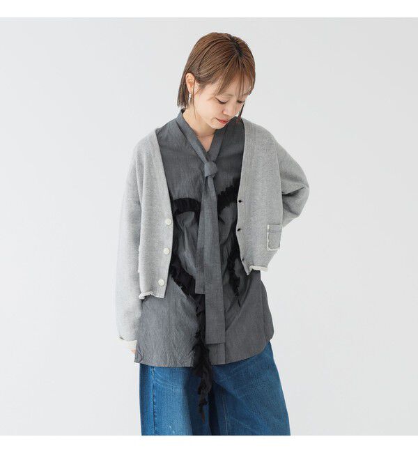 BEAMSBOY「maturely / カット オフ ジャージー カーディガン」|スウェット・ジャージ|