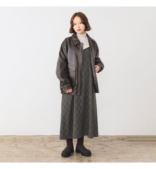 Ray BEAMS 「フェイクレザー フライト ジャケット」|ブルゾン・スタジャン|