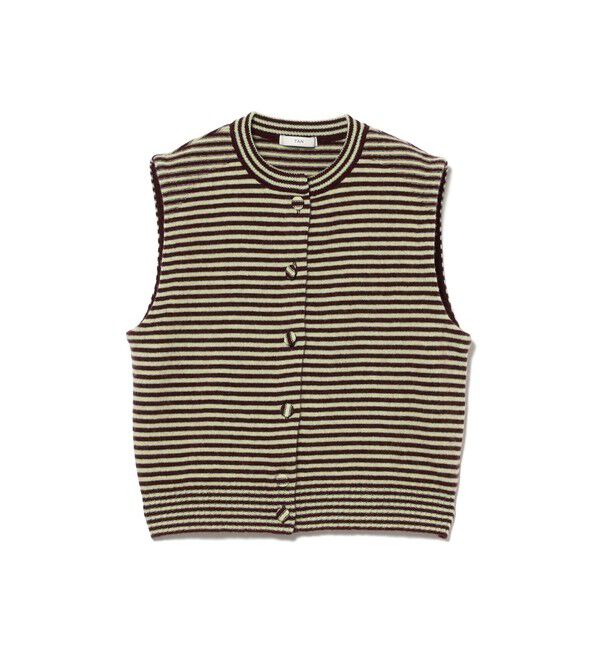 Demi-Luxe BEAMS 「TAN / カシミヤ ストライプ スカーフベスト」|ニット・セーター|