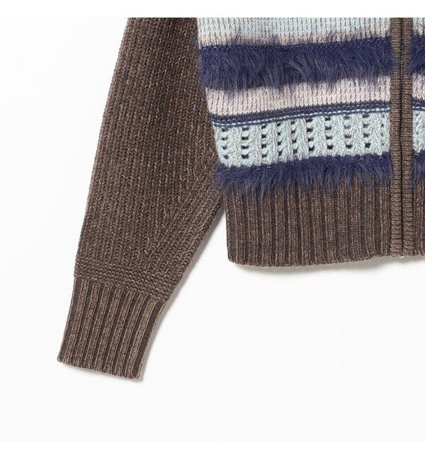 Ray BEAMS 「【別注】BOUSSOLE / ボーダージップ ニット カーディガン」|ニット・セーター|