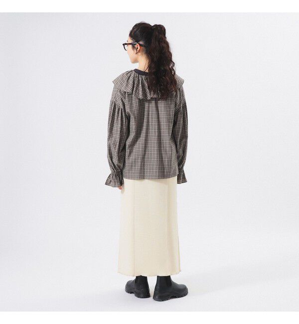 BEAMSBOY「チェック フリルカラー シャツ」|シャツ・ブラウス|