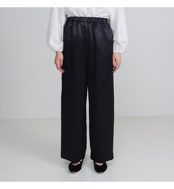 Demi-Luxe BEAMS 「アセテート サテン ワイドパンツ」|チノ|