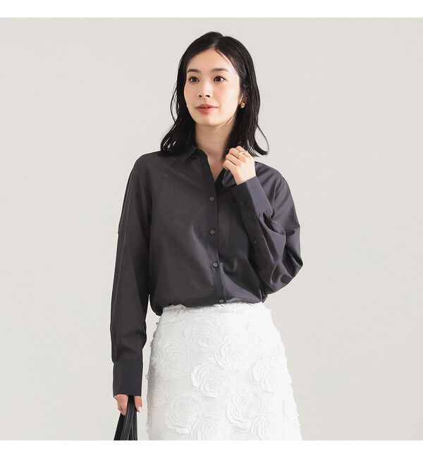 Demi-Luxe BEAMS 「ポリエステル ウール トロピカル シアー シャツ」|シャツ・ブラウス|CHARCOAL.GREY