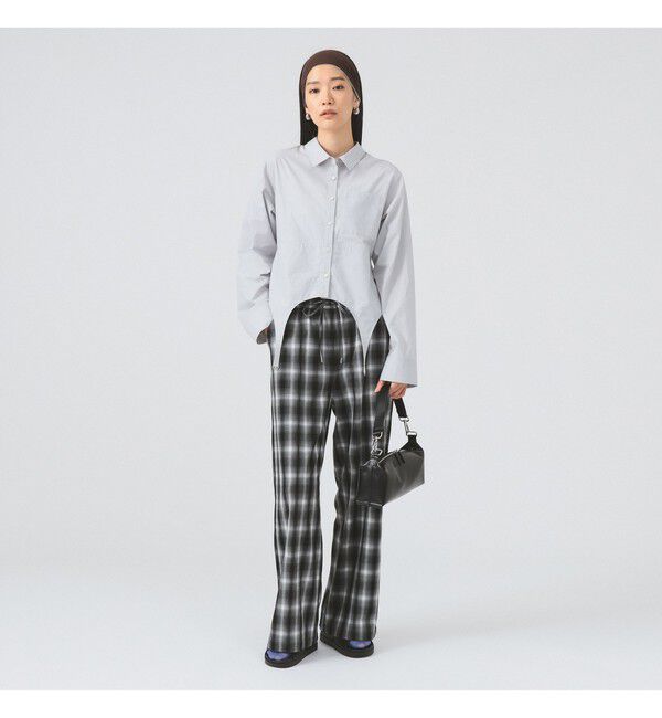 Ray BEAMS 「オンブレチェック ワイド パンツ」|チノ|