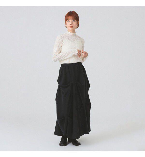 Ray BEAMS 「レース ジャガード ハイネック トップス」|Tシャツ・カットソー|