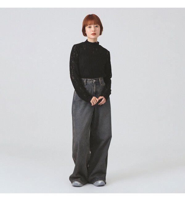 Ray BEAMS 「レース ジャガード ハイネック トップス」|Tシャツ・カットソー|