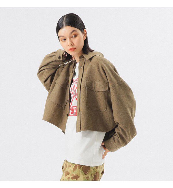 BEAMSBOY「ショート ヘリンボーン CPO ジャケット」|ブルゾン・スタジャン|