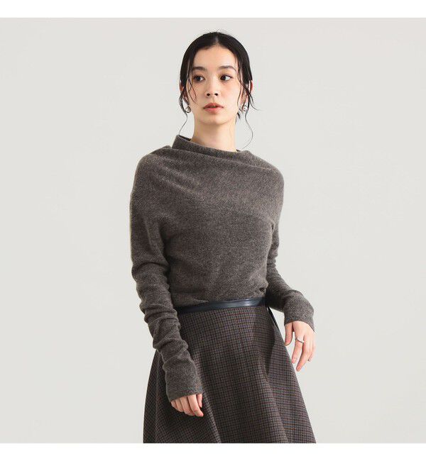 Demi-Luxe BEAMS 「AK+1 / 片畦 アシメトリーネック プルオーバー」|ニット・セーター|
