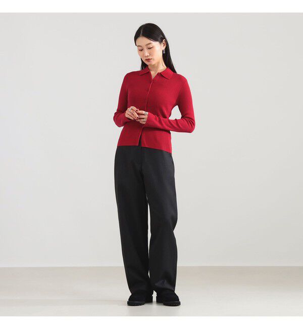 Demi-Luxe BEAMS 「ポリエステル ウール ポロ カーディガン」|ニット・セーター|