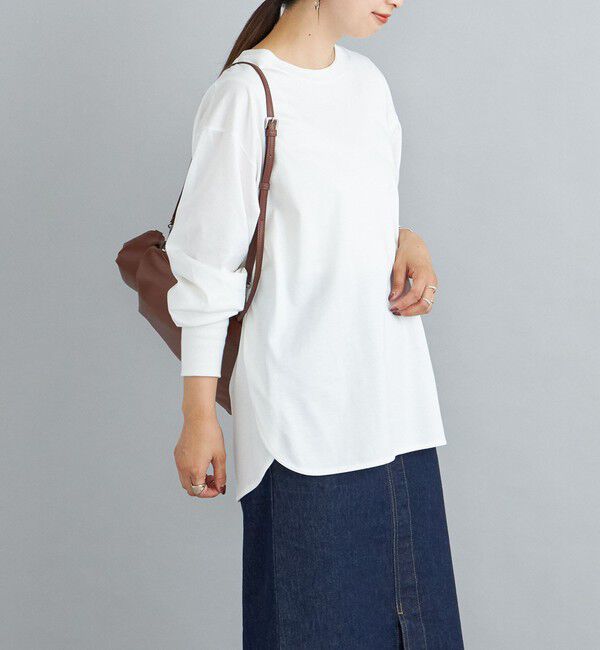 SHIPS for women「ロング リブ スリーブ カットソー  ボーダー / ソリッド」|Tシャツ・カットソー|