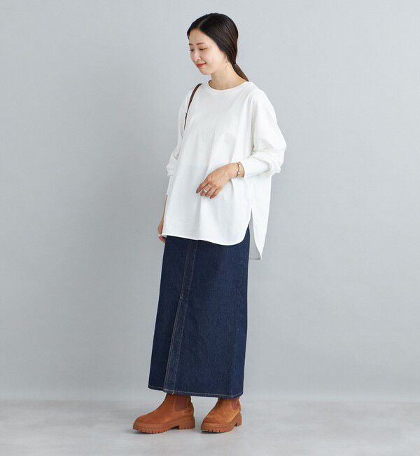 SHIPS for women「ロング リブ スリーブ カットソー  ボーダー / ソリッド」|Tシャツ・カットソー|