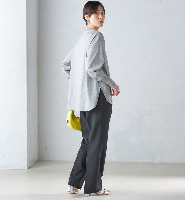 SHIPS for women「ロング リブ スリーブ カットソー  ボーダー / ソリッド」|Tシャツ・カットソー|