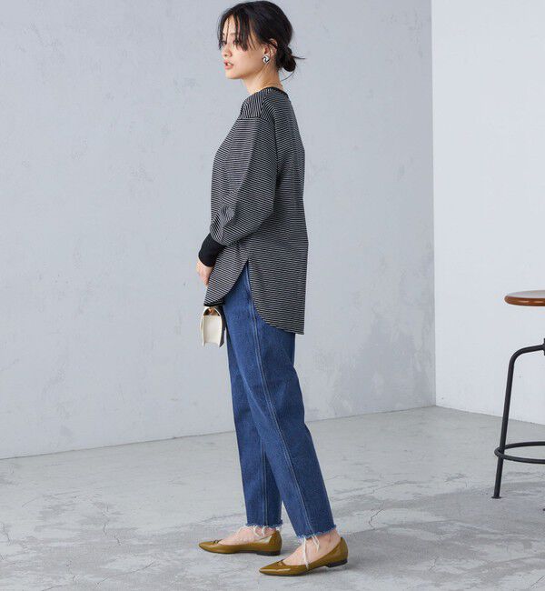 SHIPS for women「ロング リブ スリーブ カットソー  ボーダー / ソリッド」|Tシャツ・カットソー|