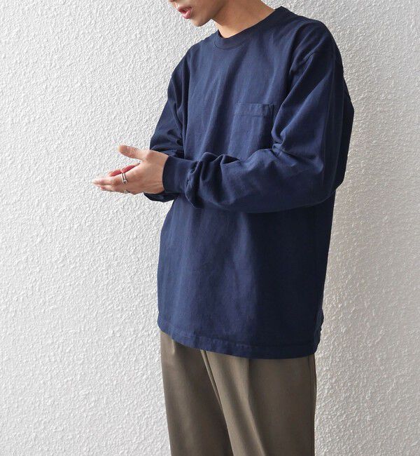 SHIPS any「【SHIPS any別注】LA APPAREL: 8.5oz 長袖 Tシャツ 23SS◇」|Tシャツ・カットソー|ダークブルー
