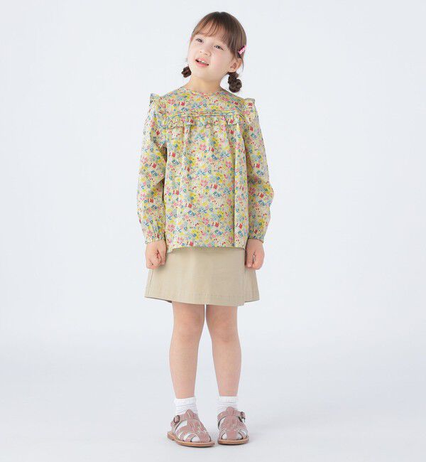 SHIPS KIDS「SHIPS KIDS:100～130cm / リバティ フリル 長袖 ブラウス」|シャツ・ブラウス|