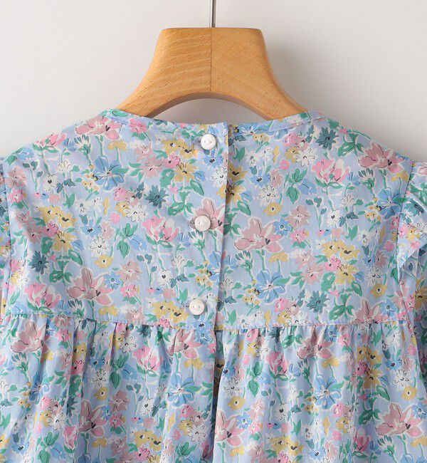 SHIPS KIDS「SHIPS KIDS:100～130cm / リバティ フリル 長袖 ブラウス」|シャツ・ブラウス|