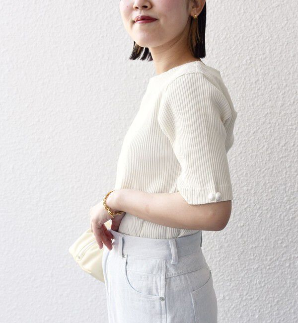 SHIPS for women「*オーガニックコットン バック クロス リブ トップス◇」|Tシャツ・カットソー|