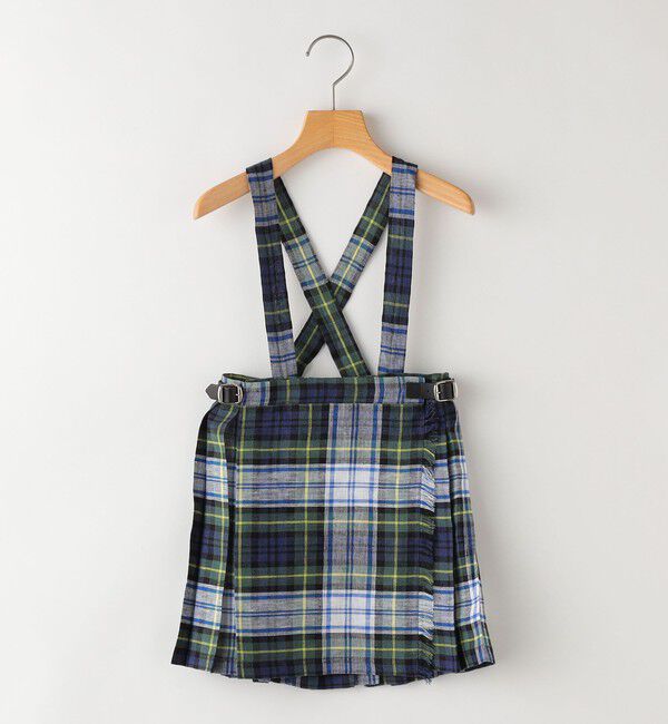 SHIPS KIDS「O'NEIL of DUBLIN:100～130cm / リネン チェック キルト スカート」|台形|