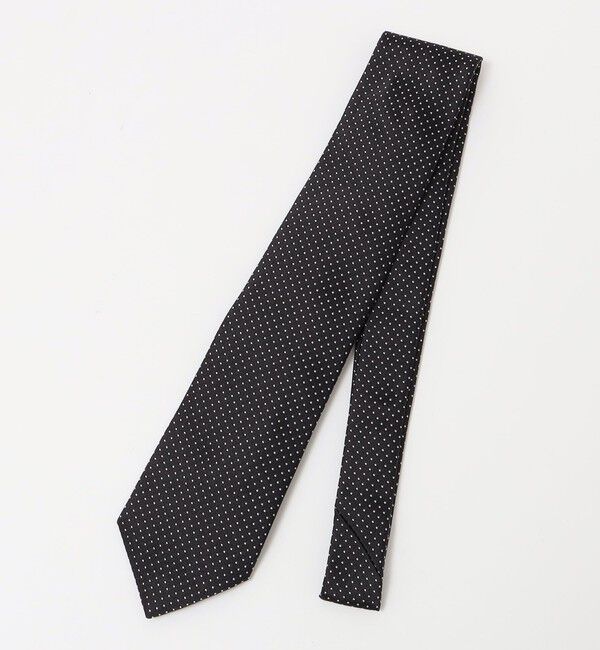 SHIPS「SHIPS: フォサッティ サテン ピンドット ネクタイ」|ネクタイ・蝶ネクタイ|ブラック