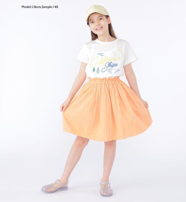 SHIPS KIDS「SHIPS KIDS:140～150cm / リバーシブル ギャザー スカート」|フレア|