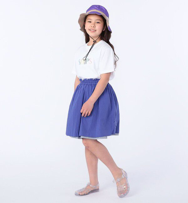 SHIPS KIDS「SHIPS KIDS:140～150cm / リバーシブル ギャザー スカート」|フレア|