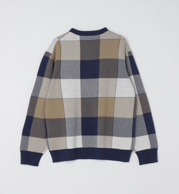 SHIPS「SHIPS:〈手洗い可能〉コットン カシミヤ チェック クルーネック ニット」|ニット・セーター|