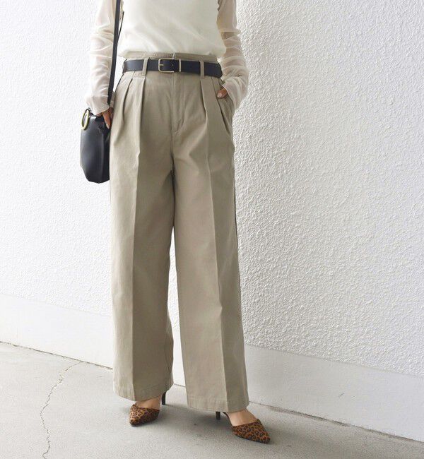 SHIPS for women「* 〈手洗い可能〉2タック ワイド チノパンツ ◇」|チノ|