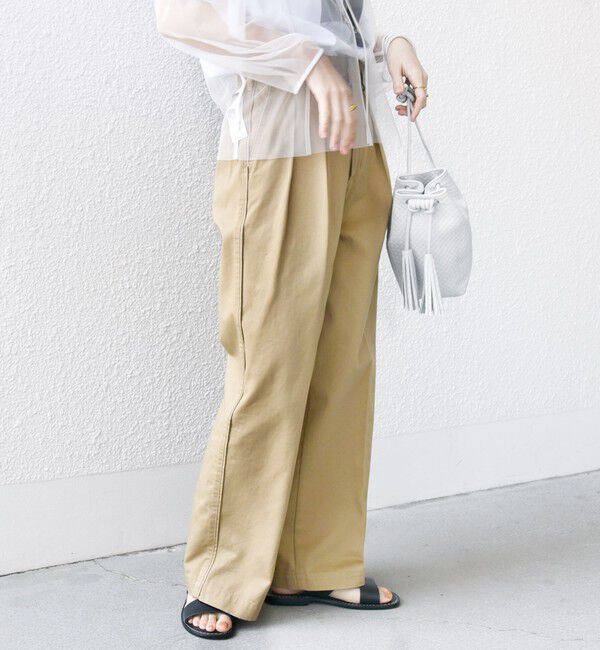 SHIPS for women「* 〈手洗い可能〉2タック ワイド チノパンツ ◇」|チノ|