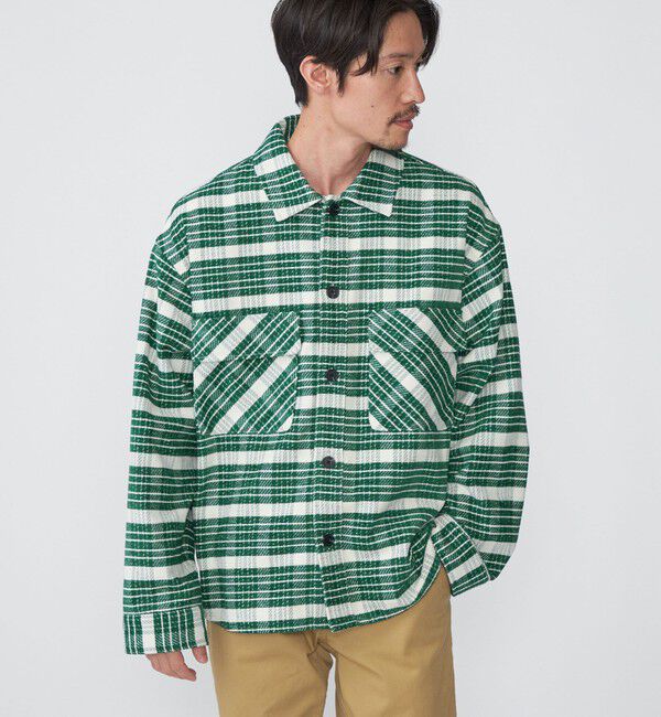 SHIPS「【WEB限定】SHIPS: モール チェック ダブルポケット CPO シャツ ジャケット」|ミリタリージャケット|