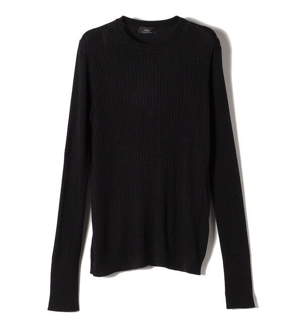 SHIPS for women「SHIPS Primary Navy Label:シルク カシミヤ プルオーバー」|ニット・セーター|ブラック