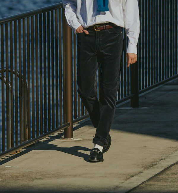 SHIPS「SHIPS: KAKEGAWA コーデュロイ 5ポケット スリム パンツ」|チノ|