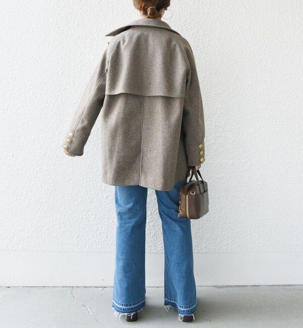 SHIPS for women「【WEB限定】〈手洗い可能〉ウール ライク ジャージー メルトン 2WAY Pコート」|ピーコート|