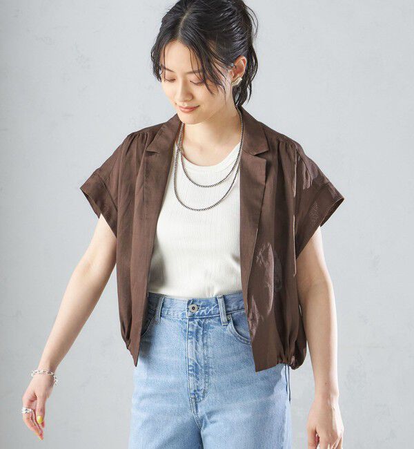 SHIPS for women「〈手洗い可能〉リネン ラペル デザイン 羽織 シャツ ◇」|シャツ・ブラウス|