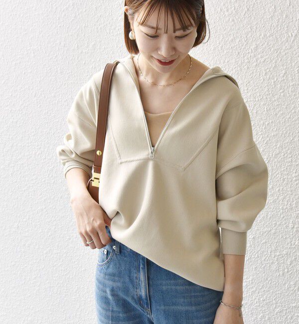 SHIPS any「《一部追加予約》【WEB限定】SHIPS any:〈手洗い可能〉ハーフ ジップ ハイネック プルオーバー」|ニット・セーター|