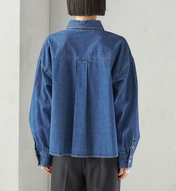 SHIPS for women「〈洗濯機可能〉ショート丈 デニム シャツ」|シャツ・ブラウス|