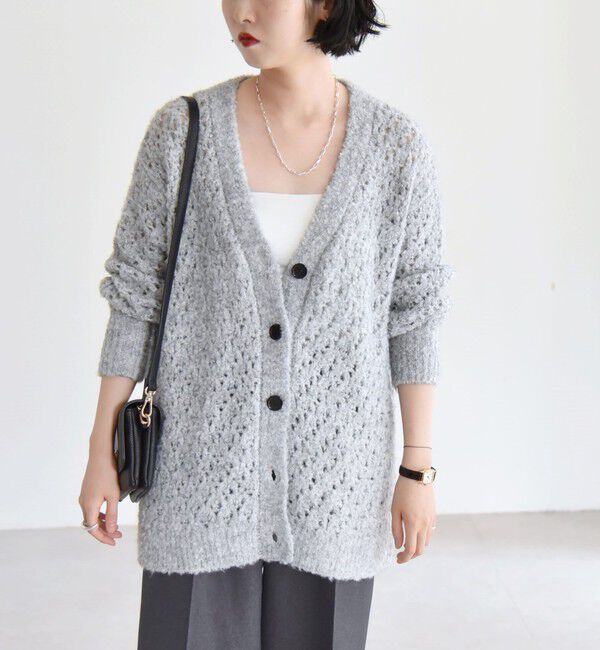 quaranciel「quaranciel:〈手洗い可能〉スパンコール Vネック ニット カーディガン」|カーディガン|