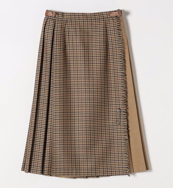SHIPS any「ONEIL OF DUBLIN: コンビ キルト チェック スカート」|スカート|ベージュ