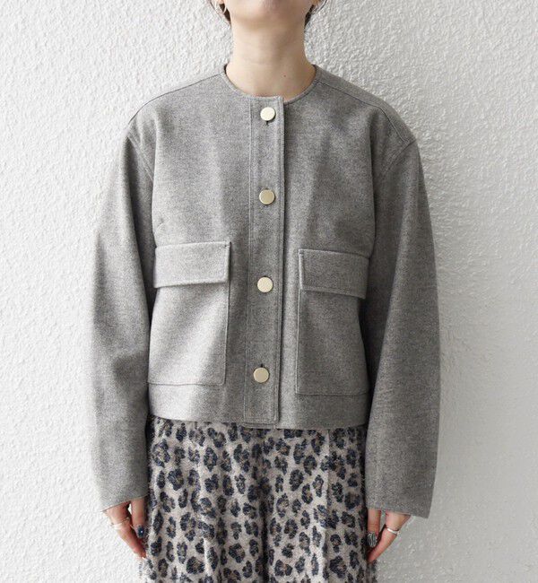 SHIPS any「SHIPS any: エア ニードル ポケット コンパクト ノーカラー ジャケット」|ノーカラージャケット|