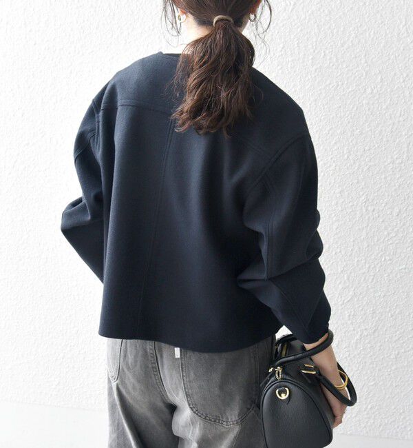 SHIPS any「SHIPS any: エア ニードル ポケット コンパクト ノーカラー ジャケット」|ノーカラージャケット|