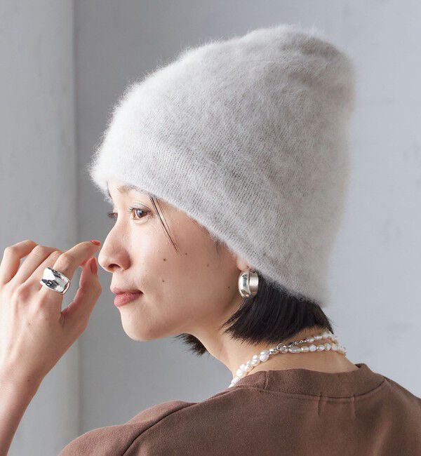 SHIPS for women「〈手洗い可能〉フォックス ニット キャップ」|ニット帽|オフホワイト
