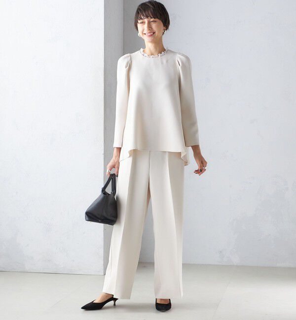 SHIPS for women「troisiemeCHACO:ワイド パンツ（セレモニー対応可）」|スラックス|