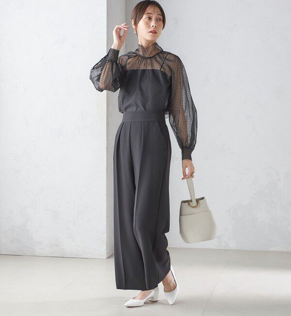 SHIPS for women「troisiemeCHACO:ワイド パンツ（セレモニー対応可）」|スラックス|