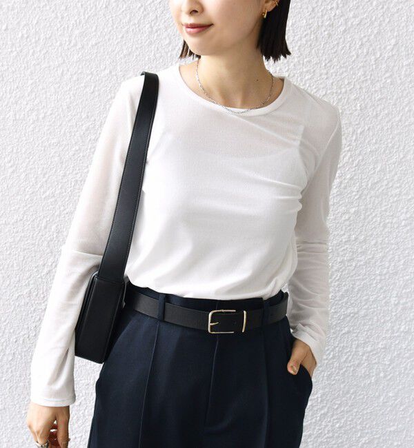 SHIPS for women「シアー トリコット ロングスリーブ TEE」|Tシャツ・カットソー|オフホワイト