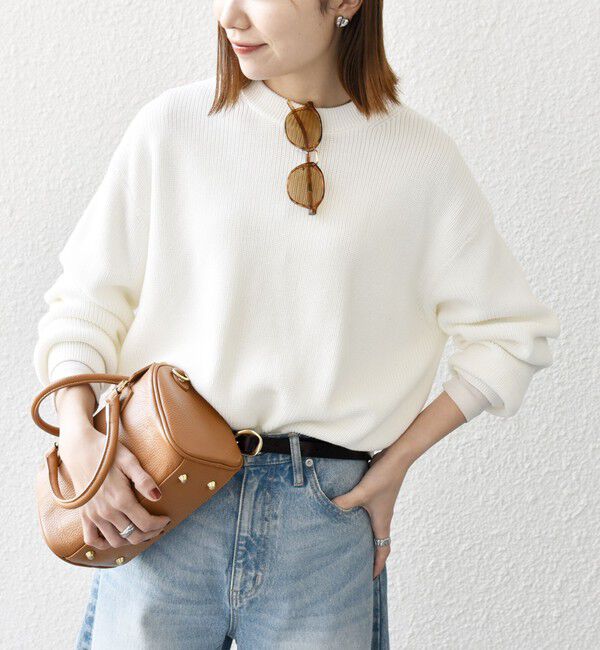 SHIPS any「SHIPS any:〈手洗い可能〉アゼ コンパクト クルーネック ニット プルオーバー」|ニット・セーター|