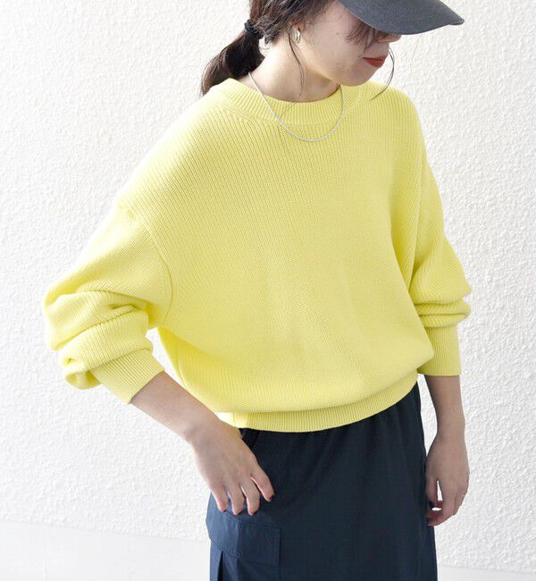 SHIPS any「SHIPS any:〈手洗い可能〉アゼ コンパクト クルーネック ニット プルオーバー」|ニット・セーター|