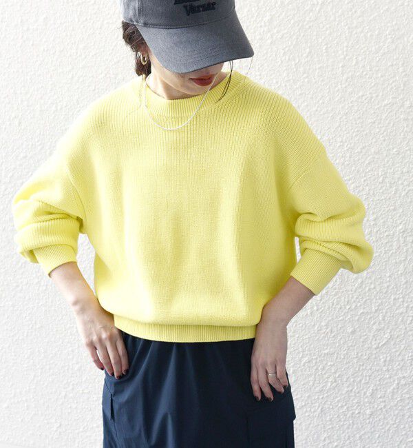 SHIPS any「SHIPS any:〈手洗い可能〉アゼ コンパクト クルーネック ニット プルオーバー」|ニット・セーター|