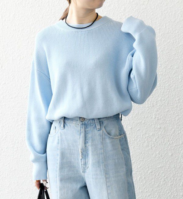 SHIPS any「SHIPS any:〈手洗い可能〉アゼ コンパクト クルーネック ニット プルオーバー」|ニット・セーター|