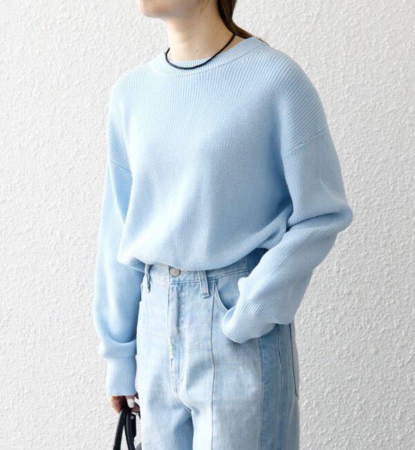 SHIPS any「SHIPS any:〈手洗い可能〉アゼ コンパクト クルーネック ニット プルオーバー」|ニット・セーター|