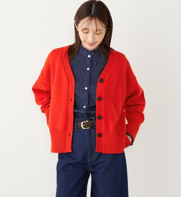 SHIPS Colors 「SHIPS Colors:〈洗濯機可能〉フリルネック デニム シャツ」|シャツ・ブラウス|