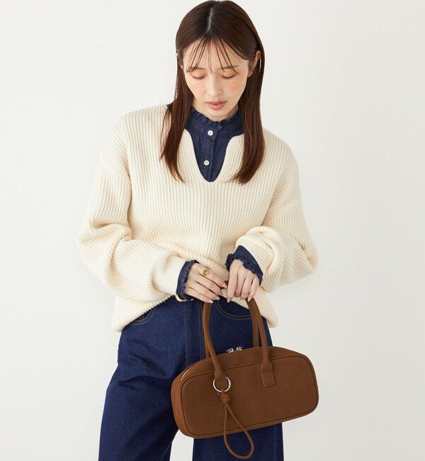 SHIPS Colors 「SHIPS Colors:〈洗濯機可能〉フリルネック デニム シャツ」|シャツ・ブラウス|